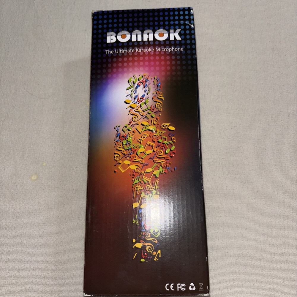 BONAOK Wireless Bluetooth Karaoke Microphone 3 in 1 Portable Mic-Rose‎ Gold Case